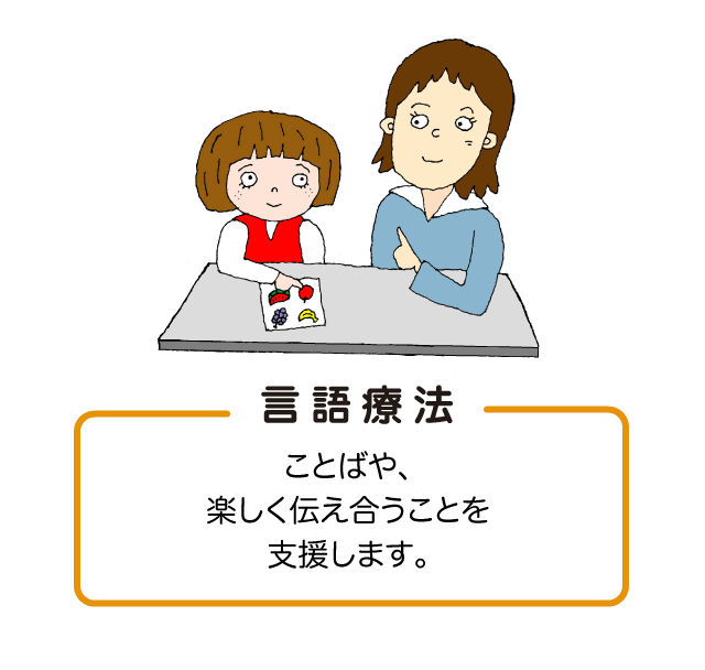 言語療法。ことばや、楽しく伝え合うことを支援します